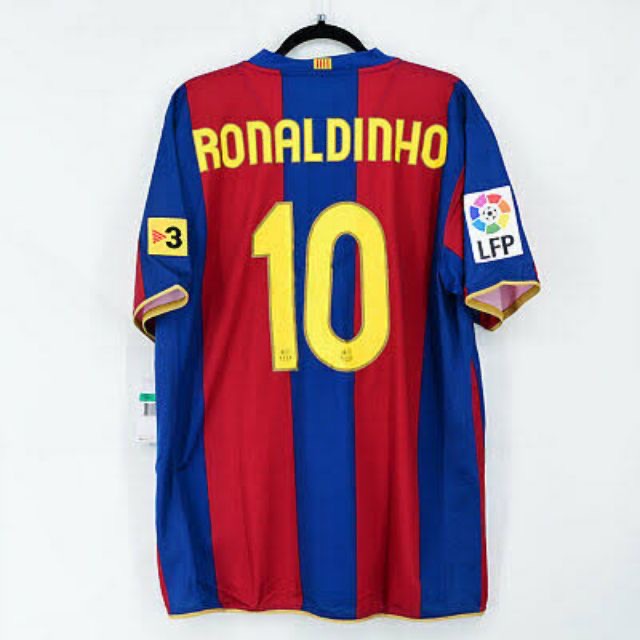 Áo Thun Bóng Đá Tay Ngắn Dài Phong Cách retro 07-08 Barcelona Cao Cấp