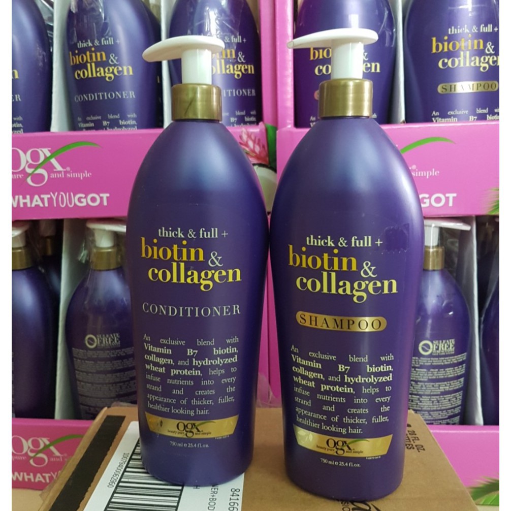 Dầu Gội Xả Biotin & Collagen 750ml