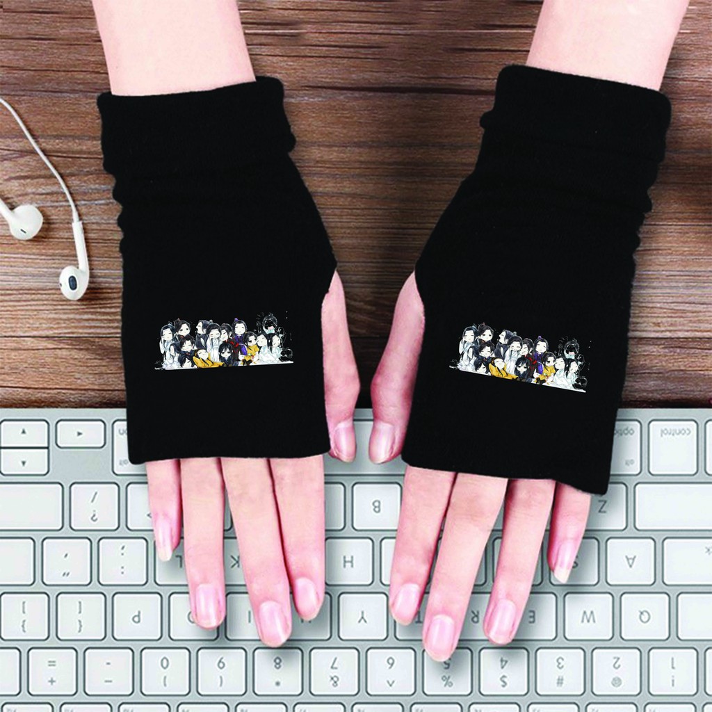 Găng tay len in hình Ma Đạo Tổ Sư Mặc Hương Đồng Khứu đam mỹ anime chibi thời trang nam nữ ấm áp