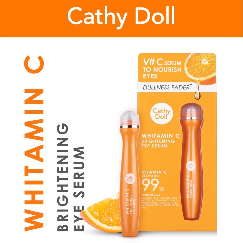 [Mã FMCGMALL -8% đơn 250K] Cây lăn mắt dưỡng trắng da mờ thâm Cathy Doll Whitamin C Brightening Eye Serum 15ml