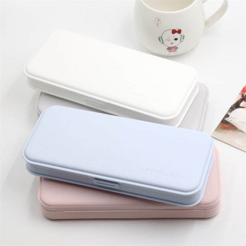 1 Hộp Đựng Bút Chì Sức Chứa Lớn Màu Morandi Đơn Giản Tươi Mới Và Sáng Tạo Cho Trường Học