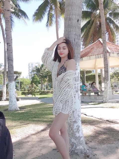 Bikini hai mảnh basic tam giác da beo sexy