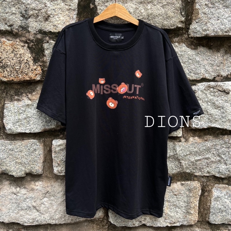 Áo Thun BEARMOJI MISSOUT Full Tag Vải Hãng 2 Màu Unisex Nam Nữ Kèm Video DIONS áo thun tay lỡ form rộng nam nữ missouts