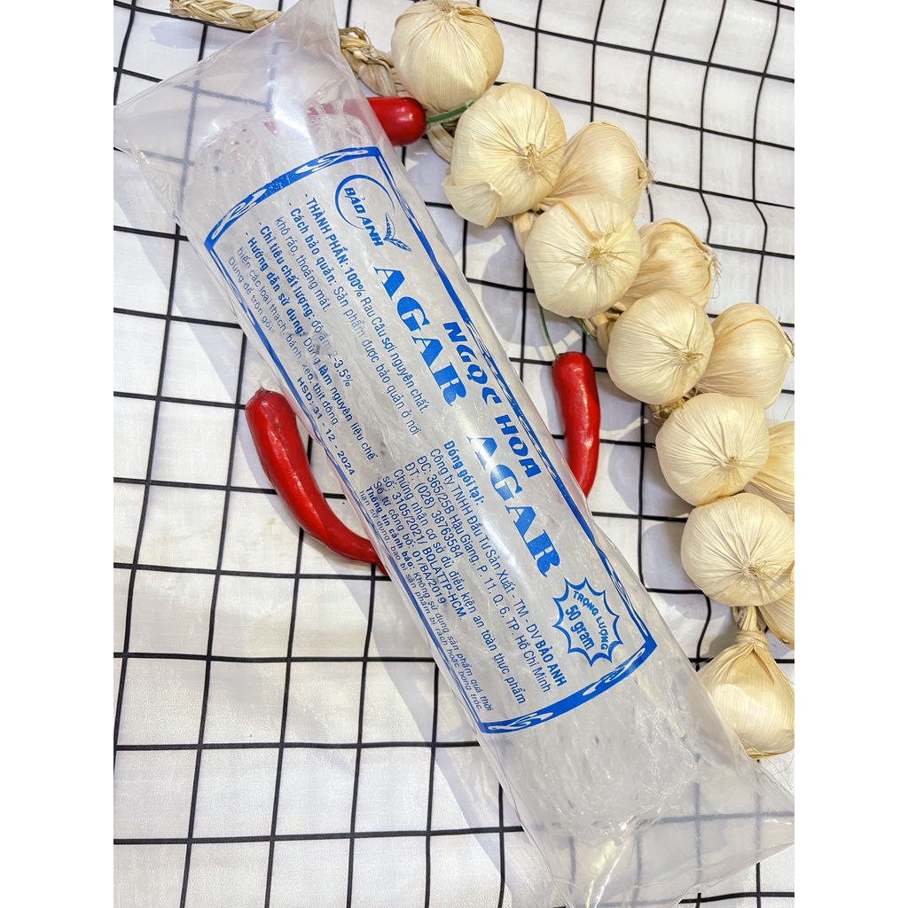 RAU CÂU SỢI NGỌC HOA - AGAR AGAR 50GRAM