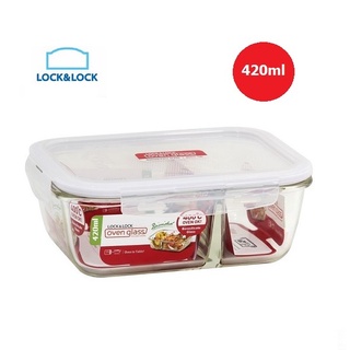 Hộp thủy tinh lock&lock 420ml chia 2 ngăn - hộp thủy tinh lock&lock 420ml chia ngăn