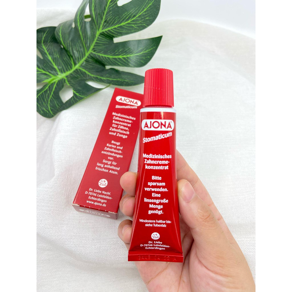 Kem đánh răng Ajona Đức 25ml trắng răng, loại bỏ cao, chống viêm lợi - Gemizy Shop