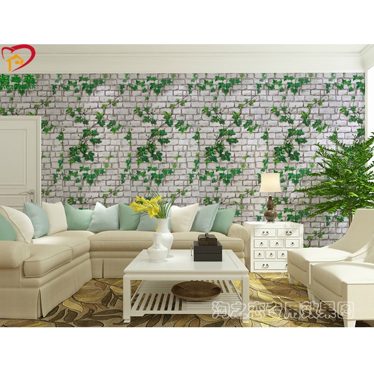 [Mã LIFEHLDEC giảm 10% đơn 99k] DECAL 1m Giấy dán tường khổ rộng 45cm ( có sẵn keo ) - GẠCH TRẮNG LÁ XANH LEO ELL113 | BigBuy360 - bigbuy360.vn