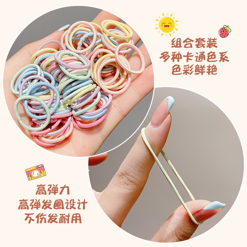 Dây Buộc Tóc Cao Su Co Giãn Màu Sắc Dễ Thương Dành Cho Bé Gái 60/90