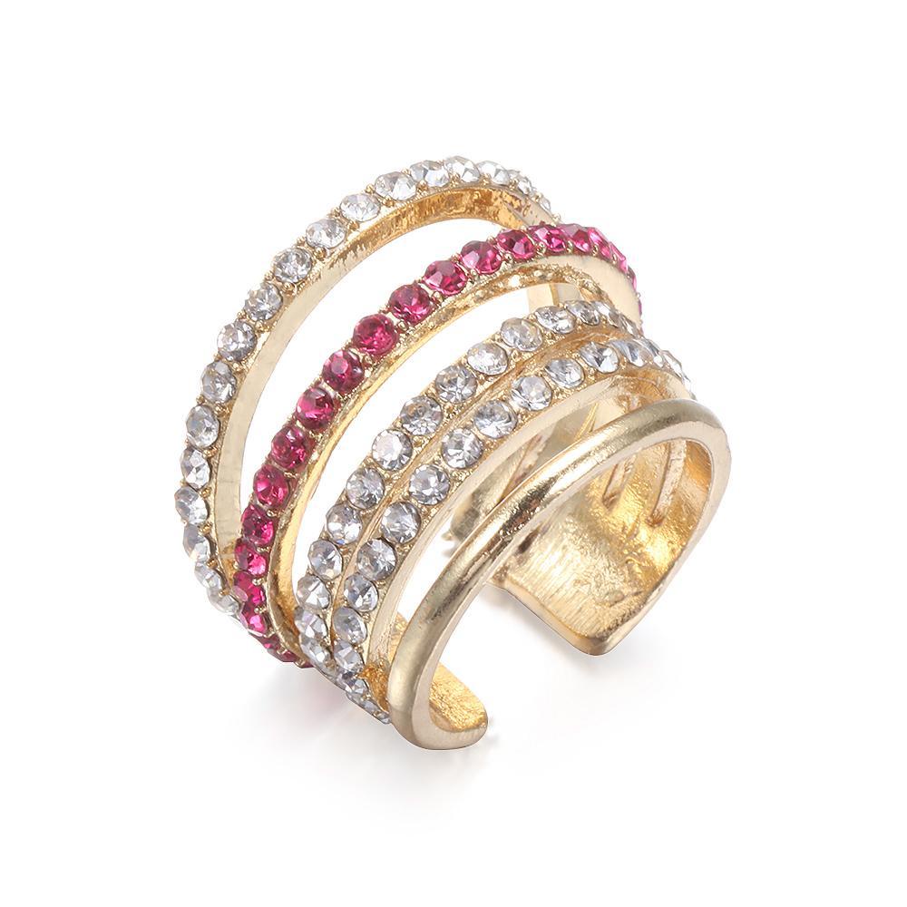 ORIENTLII 1 Khuyên Vành Tai Chữ C Đính Đá Thời Trang