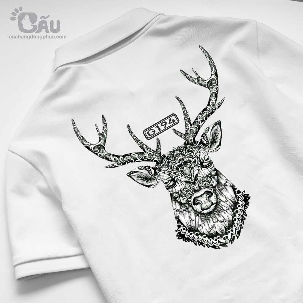 Áo thun Polo GẤU 194 Hươu G194 Unisex vải cá sấu Poly co dãn 4 chiều dày dặn form gerular fit