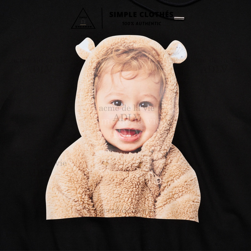 ÁO ADLV HOODIE CHÍNH HÃNG🔥SIMPLE CLOTHES🔥BABY FACE BEAR DOLL HOODIE BLACK  - SIMPLE SNEAKER