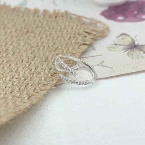 Nhẫn bạc nữ bạc thật 925 DaLiA Jewelry nhẫn bạc hở thanh xiên cá tính