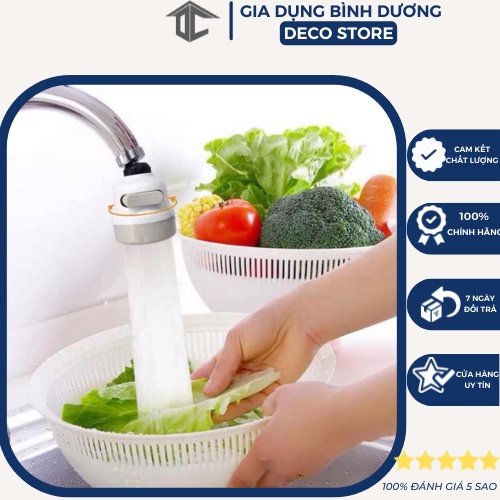 Đầu vòi tăng áp rửa chén/bát - Tăng Áp mạnh - 3 Chế Độ Phun - Xoay 360 Độ