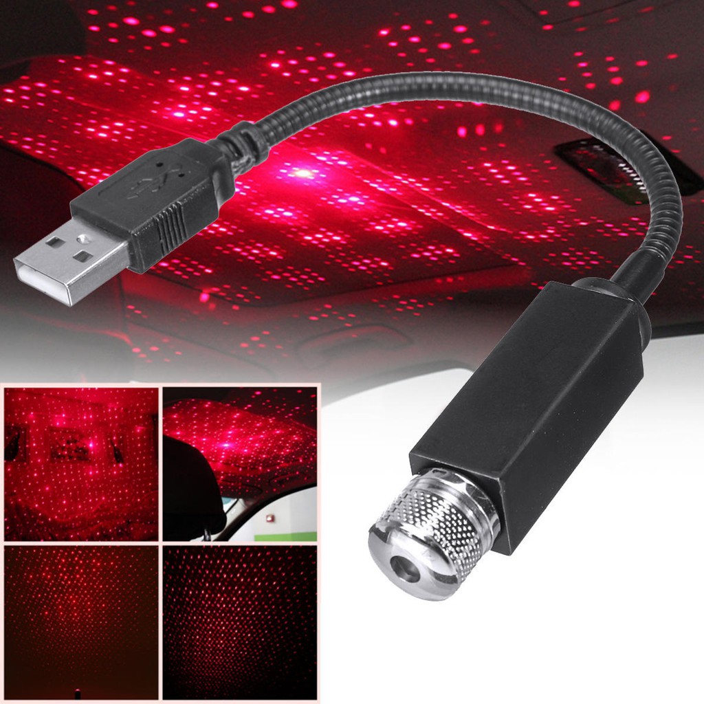 Đèn trang trí đèn trang trí phòng đèn trang trí tường đèn trang trí trần sao tia laser nguồn cắm USB (xanh và đỏ)