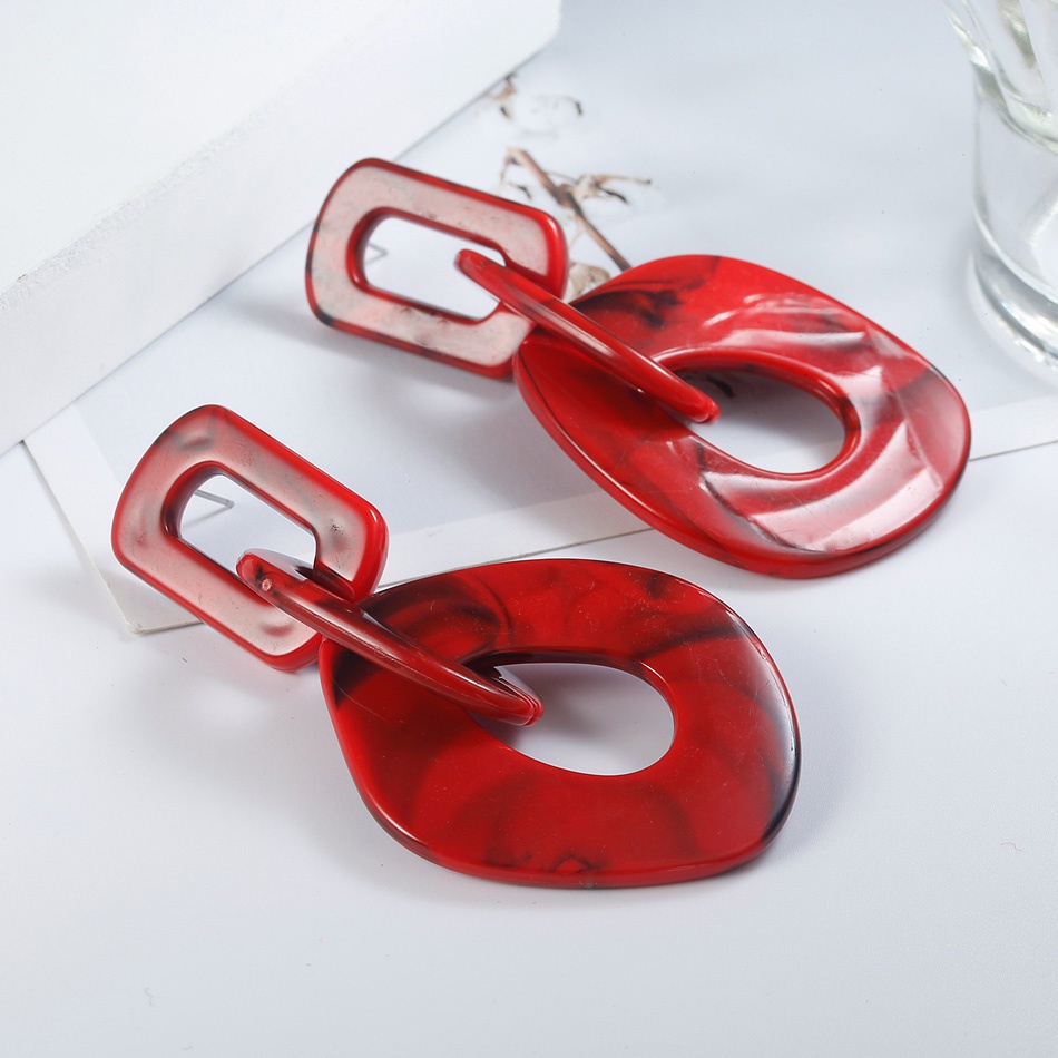 Bông Tai Acrylic Dáng Dài Mặt Hình Học Nhiều Màu Sắc Thời Trang Cho Nữ