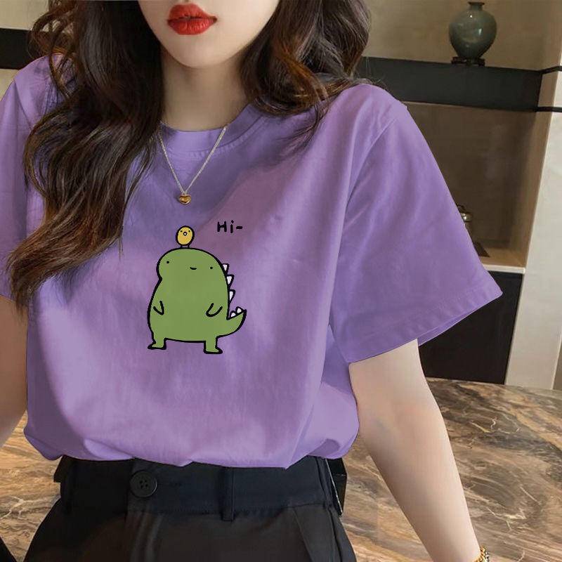 Áo Thun Cotton Tay Ngắn Cổ Tròn Màu Trơn 3D Dáng Rộng Phong Cách Hàn Quốc Đơn Giản Dễ Phối Đồ Dành Cho Nữ