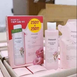 Sét nước hoa hồng Mamonde Rose Water toner 1 túi Refill