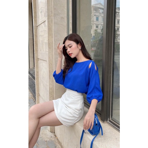 Bigsize sét áo xanh+chân váy