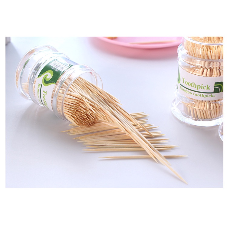 Lọ đựng tăm bằng nhựa trong suốt tặng kèm 250 tăm