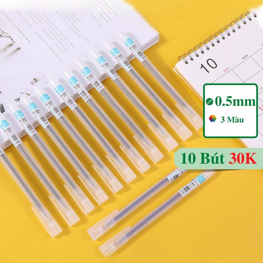 Ngòi bút gel DecorMe ruột bút gel 0.5mm 13cm lắp vừa bút gel nắp cài