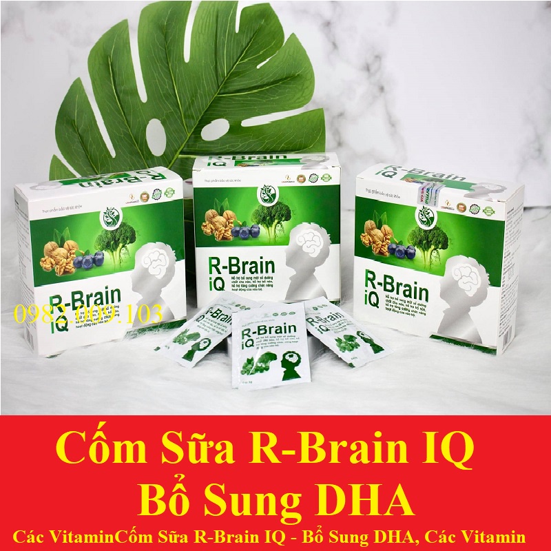 R Brain IQ DHA bổ não trẻ em dùng được cho bé từ 1 tuổi ( R-Brain  vs Rbrain hộp 20 gói)