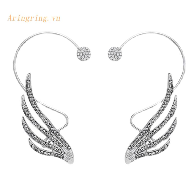 Khuyên Vành Tai Hình Cánh Thiên Thần Đính Đá Thời Trang Cho Nữ