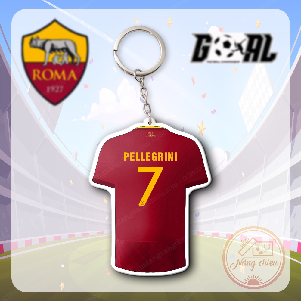 Móc Khóa  In Áo Đấu CLB AS Roma Dày In Sắc Nét 2 Mặt