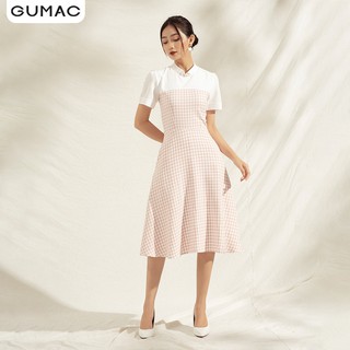 Đầm nữ họa tiết caro tay phối DA1183 GUMAC
