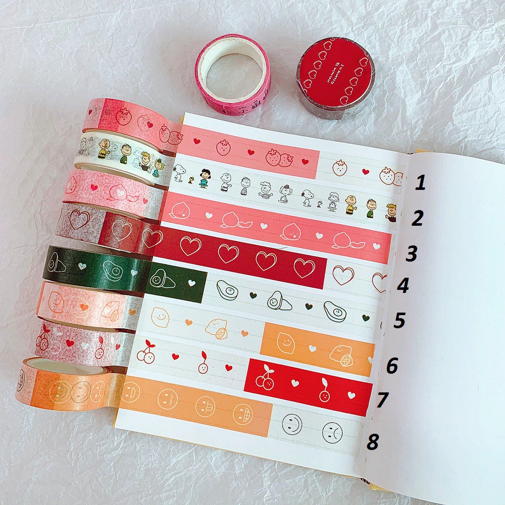 Băng keo dán học tập washi tape hình cute dễ thương