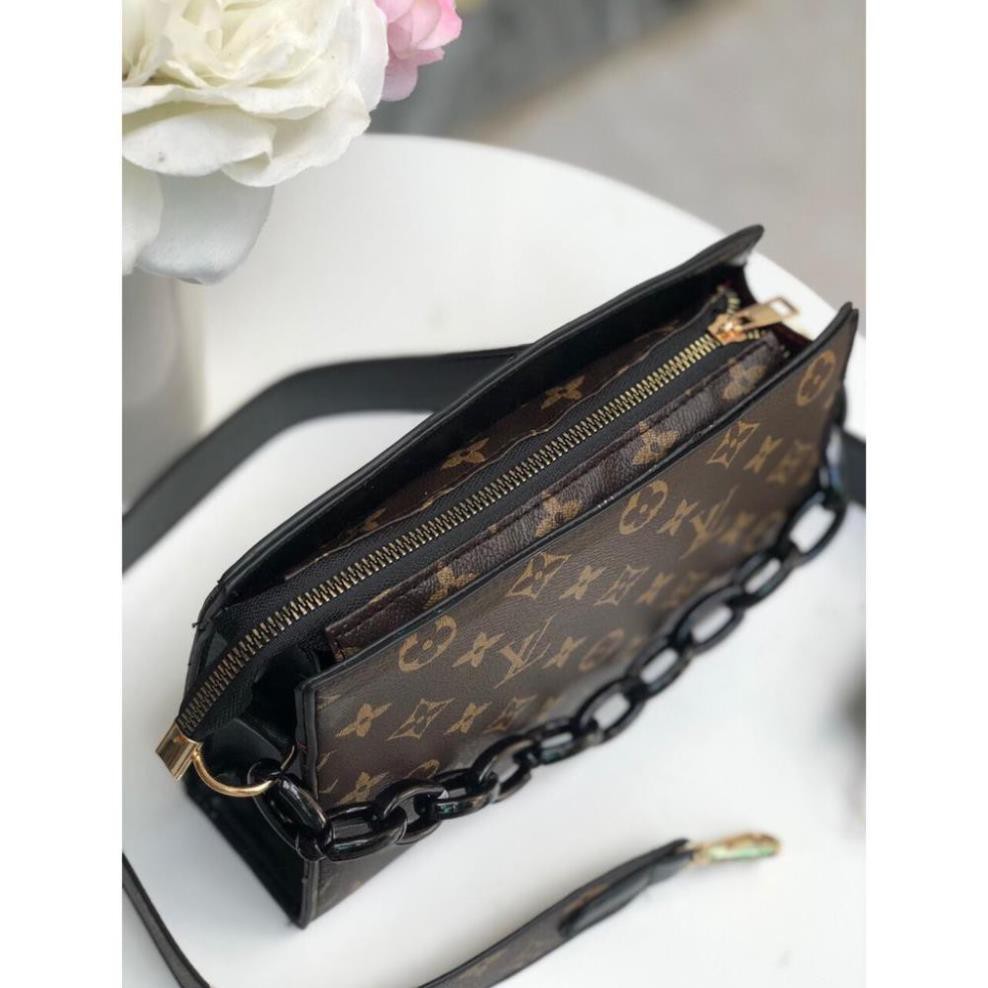 Túi Xách Nữ - Túi Đeo Chéo Clutch Phối Dây Xích Đen To - LP FASHION | BigBuy360 - bigbuy360.vn