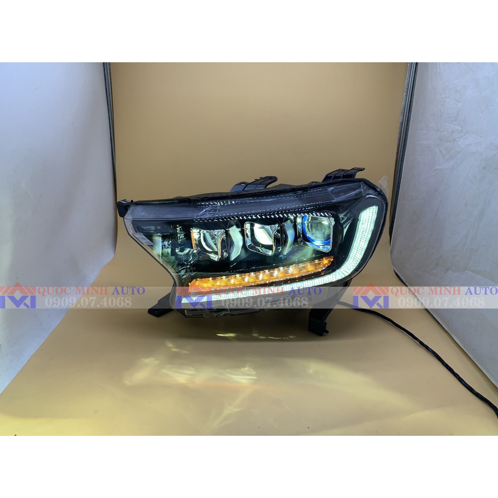 Đèn pha cho Ford Ranger, Everest 2015-2020 mẫu full led 3 gương cầu