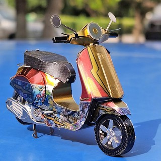 Mô Hình Kim Loại Lắp Ráp 3D vespa Primavera 150 bản màu
