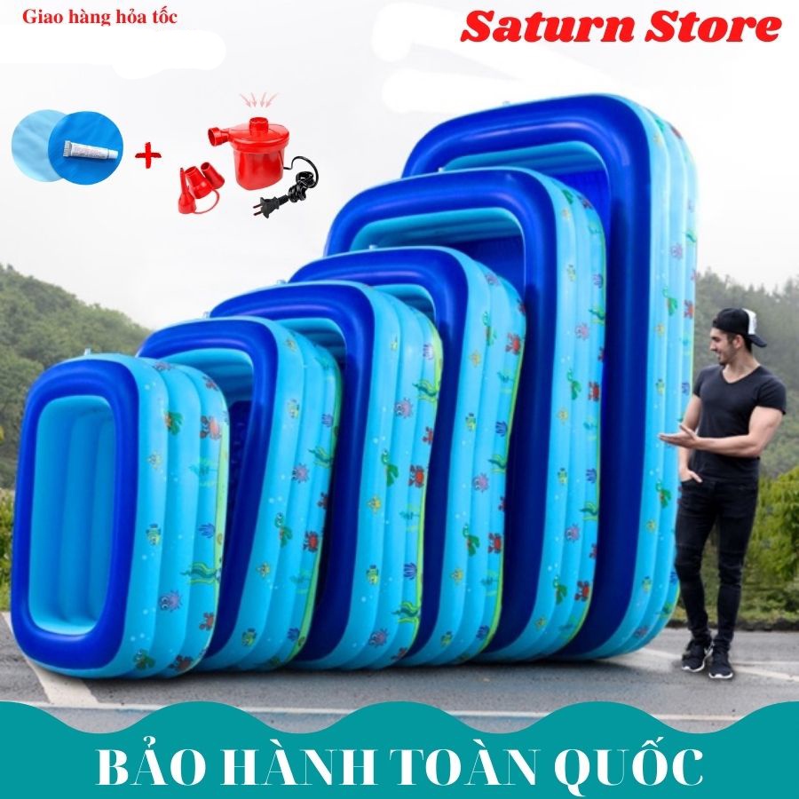 Hồ bơi phao trẻ em,Bể bơi phao trong nhà hình chữ nhật kích thước 210cm CAO CẤP, Đáy chống trượt - HÀNG LOẠI 1 CAO CẤP