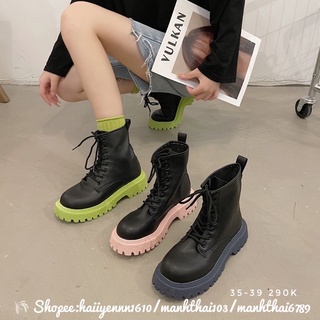 ORDER Giày boots pha màu phong cách Hàn Quốc
