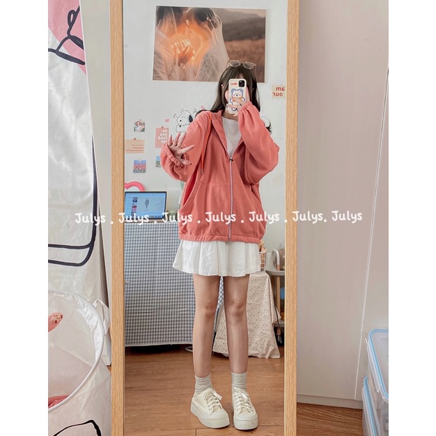 Áo khoác hoodie nỉ tăm dáng rộng (ảnh thật shop chụp kèm video) | BigBuy360 - bigbuy360.vn