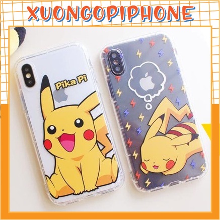 Ốp lưng IP trong suốt Pikachu Pi 🔸6/6plus/6s/6splus/7/7plus/8/8plus/x/xr/xs/11/12/pro/promax V30