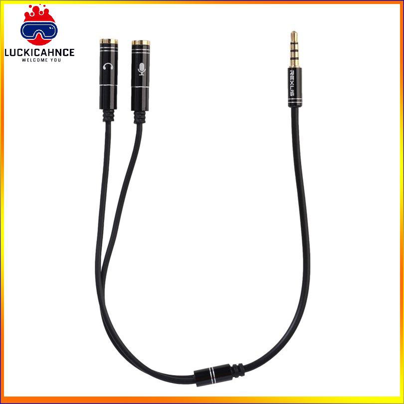 【6/6】3.5mmMIC Headphone Mic Audio Splitter Gold-Plated Aux Extension Adapter Cable