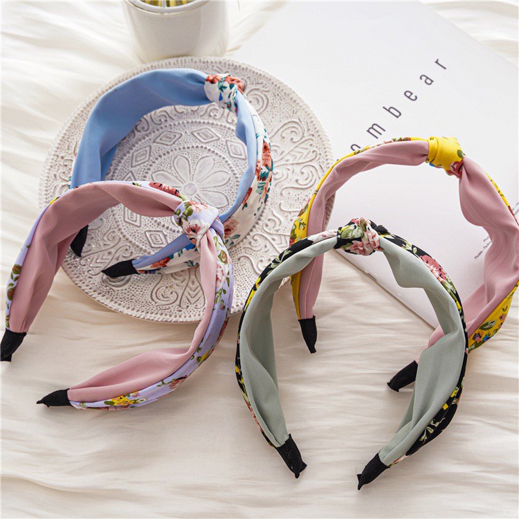 Băng Đô Vải Hai Lớp Thắt Nơ Phong Cách Hàn Quốc Thẻ