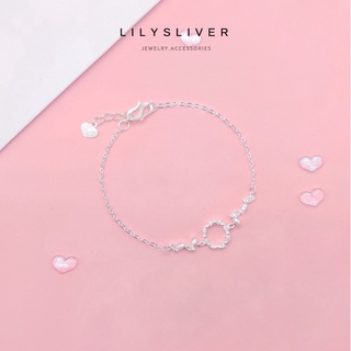 Lắc tay / Vòng tay bạc lá tròn chất liệu bạc ta - Lily