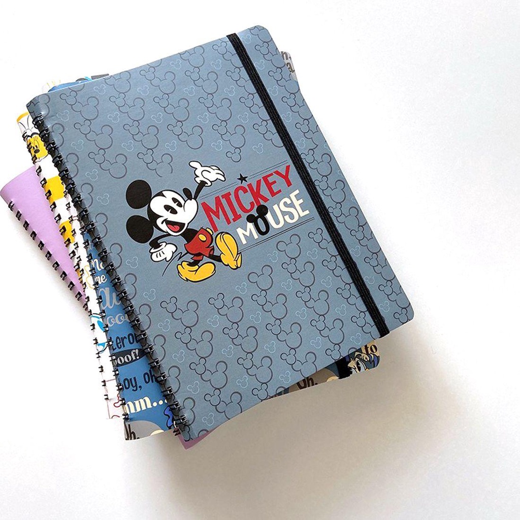 Sổ Tay Ghi Chú Bìa Cứng Dạng Xoắn Ốc Họa Tiết Chuột Mickey Dễ Thương Cho Học Sinh
