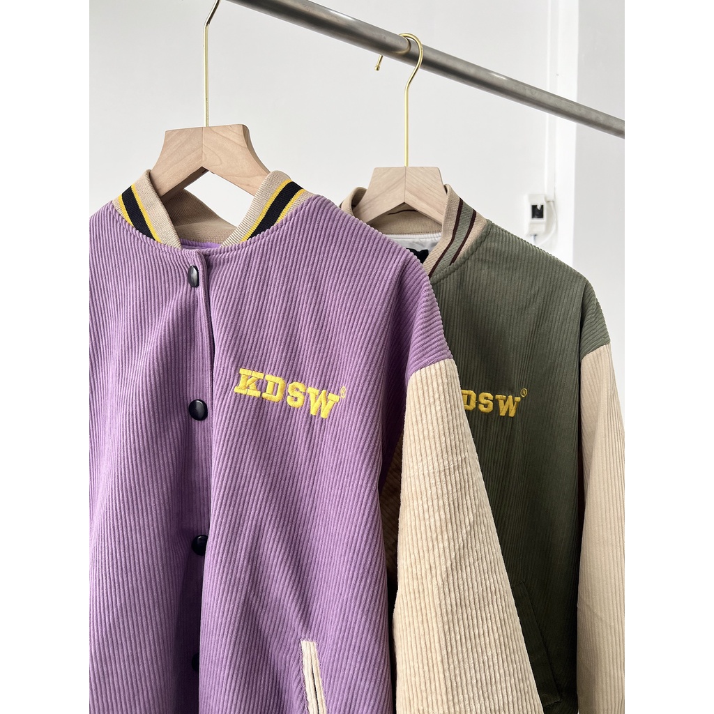 Áo khoác bóng chày thêu chữ BASEBALL JACKET