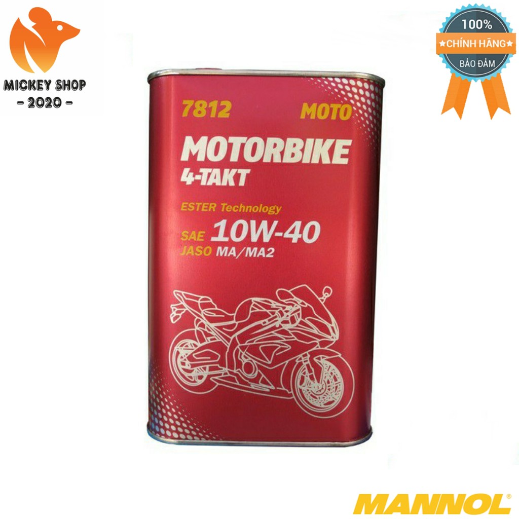 [Pro] Nhớt MANNOL 10W-40 SL 4-Takt Motorbike ESTER 7812 1L Hàng Đức Cao Cấp Chính Hãng dành cho xe PKL - Mickey2020shop