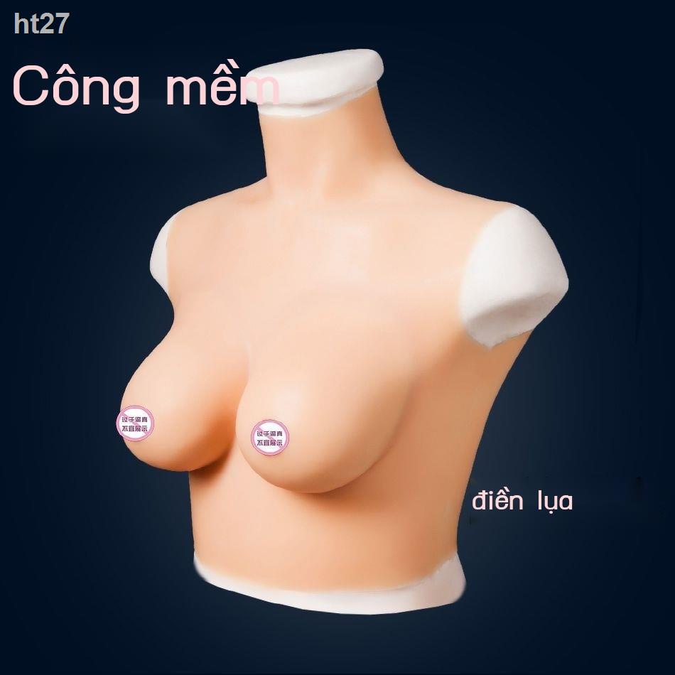 HT Vú giả mẹ cung cấp silicone sữa đàn ông cải trang thành phụ nữ cd xuyên băng neo video trực tiếp