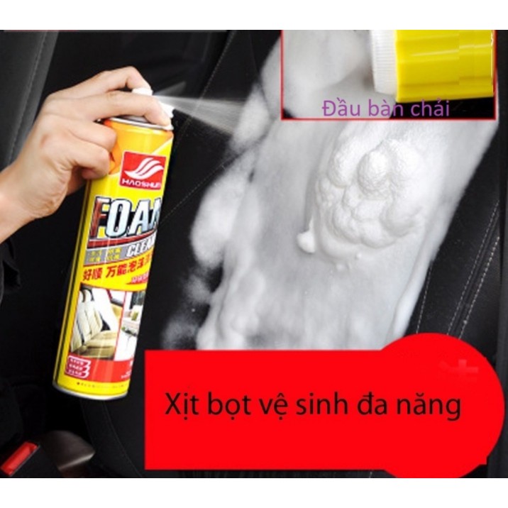 [ ĐÁNH LÀ SẠCH ] Chai Xịt bọt Đa Năng FOAM Cleaner Công Nghệ Mỹ Vệ Sinh Ghế Da, Nội Thất Ô TÔ, Túi Ví Da, Giày Dép....