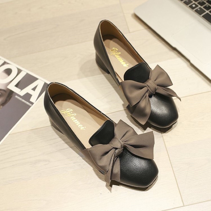 Giày búp bê, sục nữ 3 phân đính nơ dễ phối đồ, tôn dáng