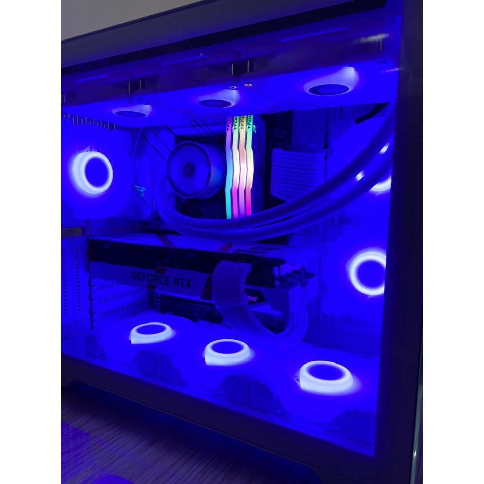 Bộ PC super VIP full trắng 3060 ultrawhite 9 fan led đồng bộ id-cooling cấu hình siêu khủng cân mọi loại game