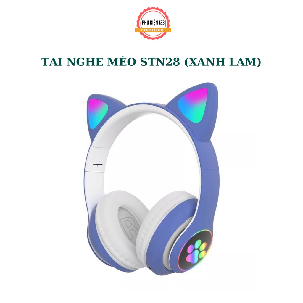 Tai nghe chụp tai không dây bluetooth STN28 màu sắc cute,âm thanh ấm bass mạnh- Phụ Kiện 123