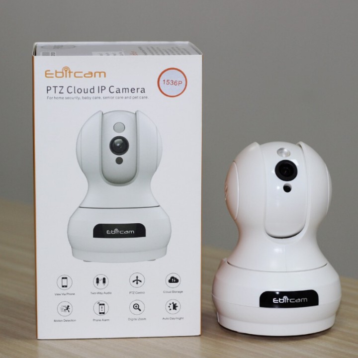 Camera IP Wifi EbitCam E3 Độ Phân Giải 3Megapixel - Hàng chính hãng Tặng kèm thẻ nhớ tùy chọn