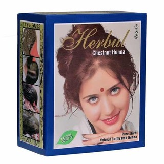 Thuốc nhuộm tóc thảo dược màu hạt dẻ Herbul Chestnut Henna (Ấn Độ) 6 gói/ hộp