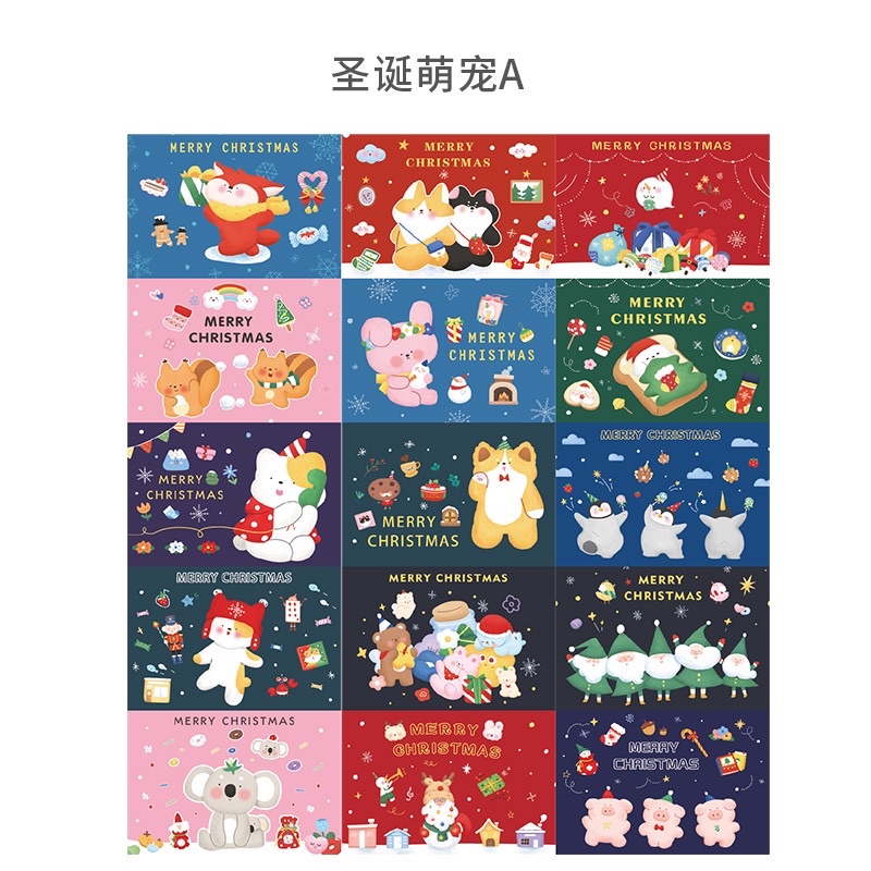 set 15 card trang trí Noel, Xmas size 10 x 15 cm